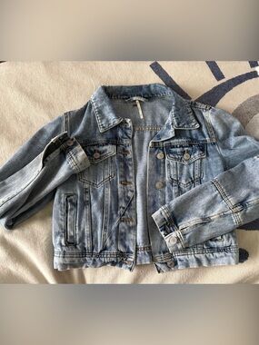 Free People Light Wash Denim Jacket